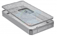 Контейнер 480x254x55мм, с крышкой, метал